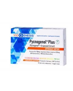 Viogenesis Pycnogenol Plus 30veg.caps Συμπλήρωμα Διατροφής με Πυκνογενόλη