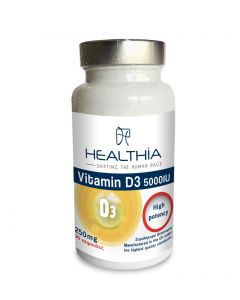Healthia Vitamin D3 5000IU 250mg 30caps Βιταμίνη D3 για Ενίσχυση του Ανοσοποιητικού & την Υγεία των Οστών