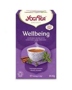 Yogi Tea Organic Wellbeing, Ayurvedic Blend With Cinnamon, Sage & Oregano 17 Teabags