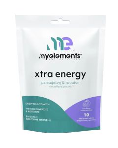 My Elements Xtra Energy Συμπλήρωμα Διατροφής με Kαφεΐνη & Ταυρίνη 10 Αναβράζοντα Δισκία