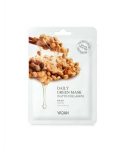 Yadah Daily Green Mask Natto Collagen 25ml – Bamboo Sheet Mask with Fermented Natto Collagen for Firmness & Elasticity