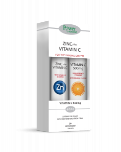 Power Health Zinc & Vitamin C Stevia 20 Αναβράζοντα Δισκία & Vitamin C 500mg 20 Αναβράζοντα Δισκία Λεμόνι