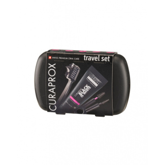 Curaprox Travel Set Black Is White Ταξιδιωτικό Πακέτο Στοματικής Υγιεινής (Οδοντόκρεμα 10ml, Οδοντόβουρτσα CS 5460 & Μεσοδόντιο Βουρτσάκι)