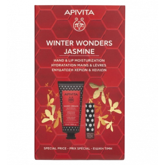 Apivita Promo Winter Wonders Jasmine Ενυδατική Κρέμα Χεριών 50ml & Ενυδατικό Χειλιών Κάστανο 4.4g