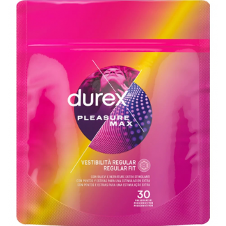 Durex Pleasure Max Προφυλακτικά Με Κουκκίδες Και Ραβδώσεις 30 Τεμάχια