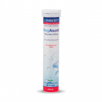 Lamberts MagAsorb 300mg Μαγνήσιο με Βιταμίνη B6 με Γεύση Λεμόνι 20 Αναβράζοντα Δισκία