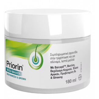 Priorin Hair Mask for Enhancing Hair Growth & Shine 180ml Μάσκα μαλλιών για ενίσχυση της ανάπτυξης και της λάμψης των μαλλιών