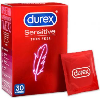Durex Sensitive Thin Feel Προφυλακτικό 30 Τεμάχια