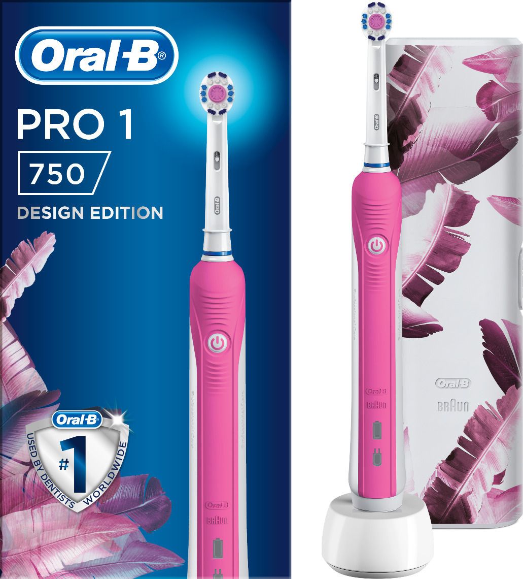 Noord West Likken Ondergedompeld BestPharmacy.gr - Oral-B Pro 1 750 Pink Design Edition Rechargeable  Electric Toothbrush FREE Travel Case