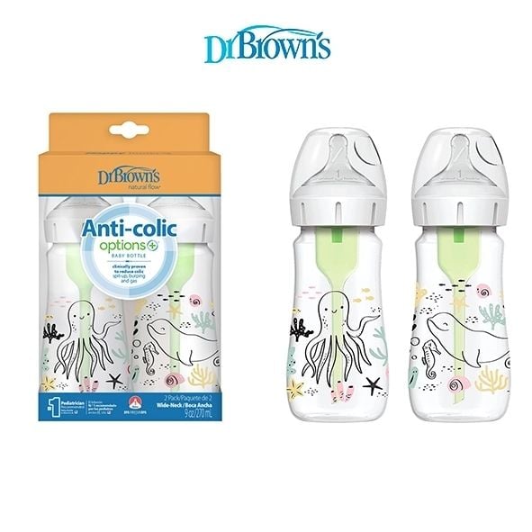 Buy Dr. Brown's Options+ Anti-Colic Wide-Neck Bottle 0m+ Pink 270ml ·  Seychelles