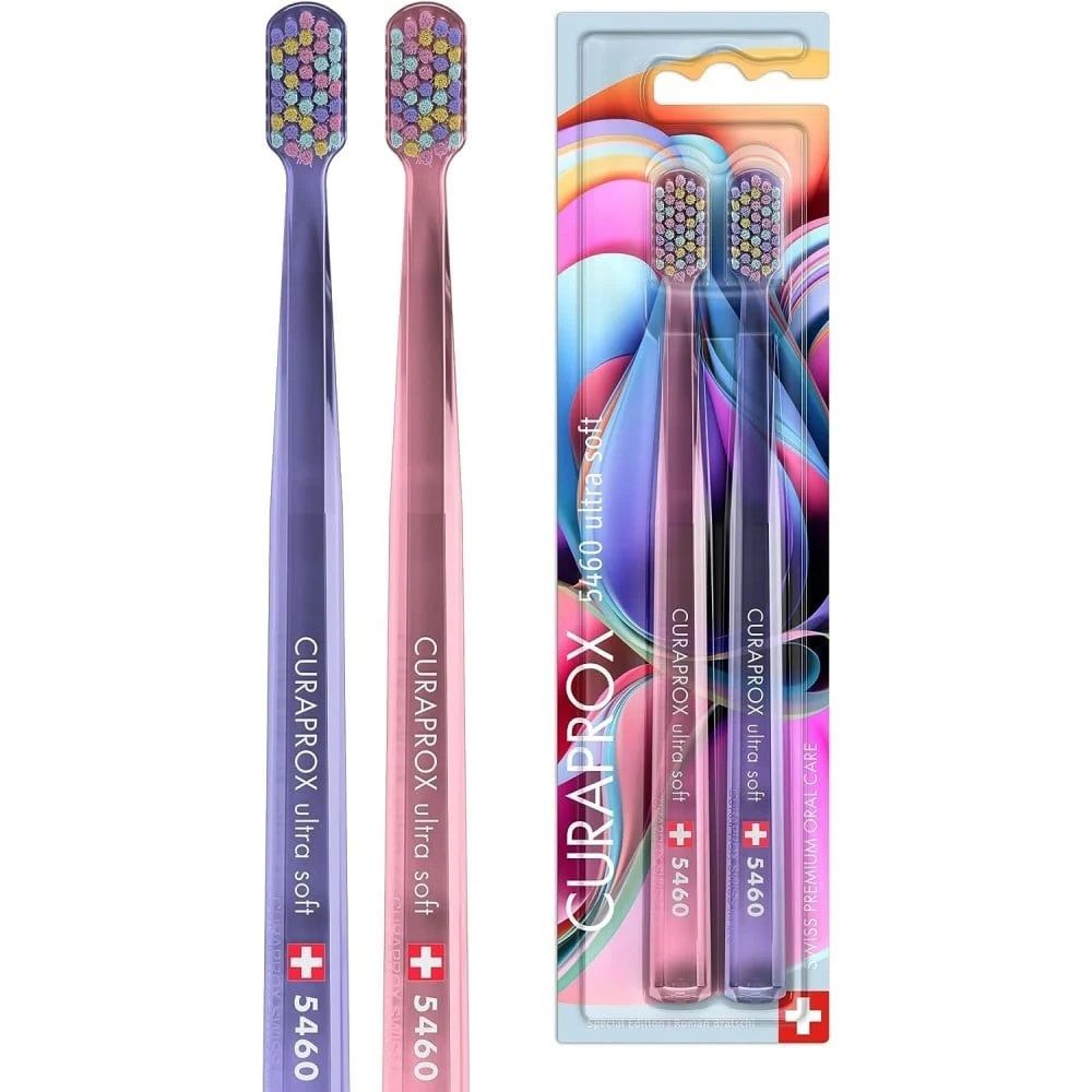 Curaprox Ultra Soft Duo Love Edition - Toothbrush Set CS 5460, ultra soft,  pink+dark blue