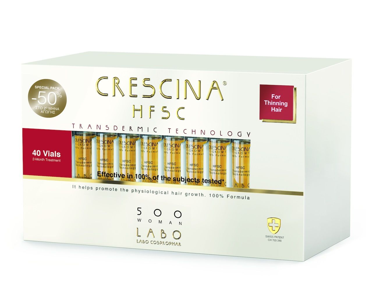  - Crescina Transdermic HFSC Woman 500 Thinning Hair  Treatment Medium Dilution Stage For Women 