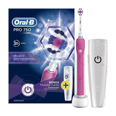- Oral-B Pro 3D White Pink Electric Toothbrush